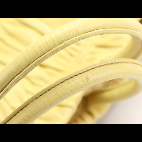 Beautiful Prada Nappa Gaufre Ruched Bow Yellow Leather Bag - Picture 10 of 10